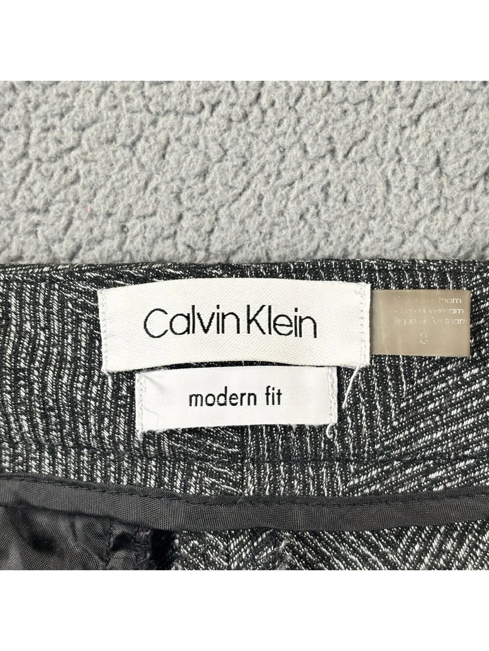 Calvin Klein Women's Stretch Slim Fit Business Work Pants Black Plaid Size S